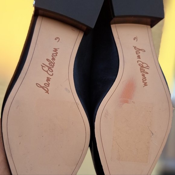 Sam Edelman loafer type shoe turquoise heel - Picture 4 of 6